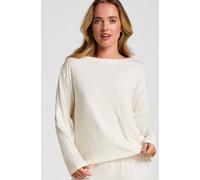 Hunkemöller Haut de Pyjama Manches Longues Jersey Blanc S