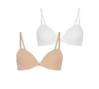 Hunkemöller Lot de 2 soutiens-gorge préformés à armatures, Blanc éclatant., 75A