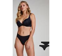 Hunkemöller Lot de 2 string Kim Cotton Noir M