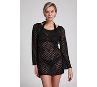 Hunkemöller Robe de plage en crochet Noir 2XL