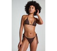 Hunkemöller Slip de Bikini Cheeky Tanga Crochet Marron XL