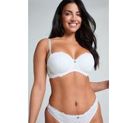 Hunkemöller Soutien-gorge à armatures préformé sans bretelles Marine Blanc 90D