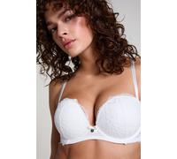 Hunkemöller Soutien-gorge maximiseur préformé sans bretelles Marine Blanc 90B
