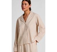Hunkemöller Veste de Pyjama Dobby en Coton Tissé Beige XL