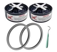 Hunnycook Lot de 5 pièces de rechange pour NutriBullet 600 W/900 W Blade Series - 2 lames d'extraction, 2 joints d'étanchéité en silicone et crochet compatibles avec les pièces de rechange pour mixeur