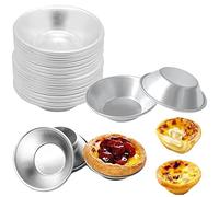 Hunphy 30 Pièces Gâteau à Tarte Aluminium, Moules à Tarte Mini moules à Muffins, Moule à Tarte Aux Œufs aluminium de Ton Argent, pour Petits Gâteaux, Tartes