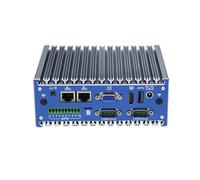 HUNSN Base Din Rail Fanless Mini PC, Desktop Computer, HTPC, Kodi Box, Windows 11 / Linux Ubuntu, J1900, BX12, WiFi, BT, 4 x COM, HDMI, 2 x LAN, SIM Slot, GPIO, 4G RAM, 256G SSD