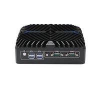 HUNSN Din Rail Side Mount Mini PC, Industrial PC, Core I5 1235U, BX10b, TPM2.0, SIM Slot, 2 x COM, 2 x LAN, 2 x HDMI, WOL, PXE, Watchdog, Barebone, NO RAM, NO Storage, NO System