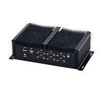 HUNSN Fanless Industrial Computer, IPC, Mini PC, Windows 11 / Linux Ubuntu, Intel I7 10750H, IM11, 6 x COM, PS/2, 4 x USB3.0, 4 x USB2.0, GPIO, 2 x LAN, 3 x HDMI, 8G RAM 128G SSD