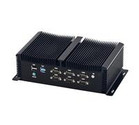 HUNSN Fanless Industrial Computer, IPC, Mini PC, Windows 11 / Linux Ubuntu, Intel I7 10870H, IM11, 6 x COM, PS/2, 4 x USB3.0, 4 x USB2.0, GPIO, 2 x LAN, 3 x HDMI, 32G RAM 256G SSD 1TB HDD