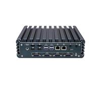 HUNSN Fanless Industrial PC, Embedded Computer, Core I7 1255U, Windows 11 / Linux Ubuntu, IX12, Wi-FI 6, BT 5.2, 4 x HDMI, 2 x LAN, 4 x COM COM1/2 for RS232/RS485, TPM2.0, 16G RAM, 128G SSD