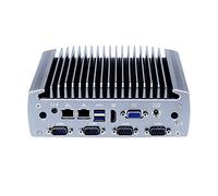 HUNSN Fanless Industrial PC, Mini Computer, IPC, Intel Core I5 6200U, Windows 11/ Linux Ubuntu, IX10, 6 x COM, VGA, HDMI, 2 x I211-AT LAN, SIM Slot, 16G RAM, 128G SSD, 1TB HDD