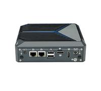 HUNSN Fanless Mini PC, Desktop Computer, HTPC, Kodi Nano Box, Intel N100, BX11, WiFi6, BT 5.2, TPM, 2 x COM, 2 x LAN, SIM Slot, 2 x HDMI, Vesa Mount, Barebone, NO RAM, NO Storage, NO System