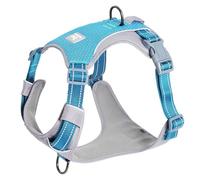 Huntboo Harnais Chien, Harnais Anti Traction pour Chien en H, Entièrement Réfléchissant avec 2 Attaches pour Laisse, Réglable, Respirant, Convient aux Petits, Moyens et Grands Chiens (Bleu,XS)