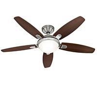 Hunter 132 cm | 52 pouces Contempo Ventilateur de Plafond Nickel Brossé avec Système d'Éclairage et Télécommande, 50612