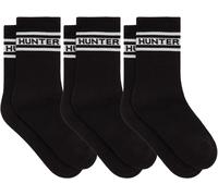 Hunter 3 Pack Crew Socks Unisex Noir ébène/Blanc pur 9-12 Unisex