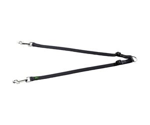 HUNTER 35794 Extension de Laisse Double en Nylon Réglable en Longueur Noir 28-44 cm