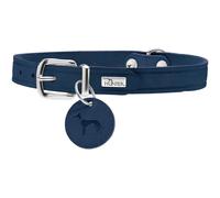HUNTER Aalborg Collier pour Chien en Cuir Simple Robuste et Confortable Bleu foncé Taille 37