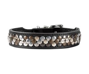HUNTER Arizona Up Collier pour Chien, Couleur : Noir, en Cuir de Vachette Souple, Rivets Scintillants, Robuste et Souple, Unique et Fait à la Main, fabriqué en Allemagne, Taille : 60