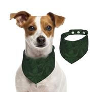 Hunter Bandana d'été pour chien, lavable et réglable, motif pétales floraux verts, bavoirs mignons pour animaux de compagnie pour chiens de taille moyenne et grande taille