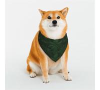 Hunter Bandana pour chien Motif pétales floraux Vert Grande écharpe triangle réglable double foulard réversible lavable mouchoir quotidien pour chien de taille moyenne et grande taille Cadeau