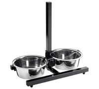 HUNTER 91345 Basic Barre avec 2 Ecuelles en Acier Jouet pour Chien, Argenté.