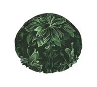 Hunter Bonnet de douche imperméable double couche avec motif floral vert - Masque de bain réutilisable pour voyage, soins à domicile et routine beauté
