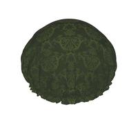 Hunter Bonnet de douche réutilisable et imperméable avec bande élastique réglable et motif floral Vert