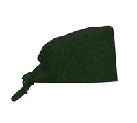Hunter Calot Chirurgien Bonnet Chirurgical Réglable avec Doublure en Satin pour Homme et Femme Motif Pétales Floraux Vert, Noir, Taille Unique