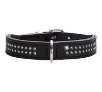 Hunter Collier de chien cuir nappa Diamant Petit - Noir - 42/35-39 cm, X-Large