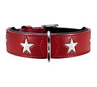 Hunter Collier en cuir naturel Magic Star,Multicolore (Red/Black),XS