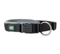 HUNTER Collier NEOPRENE VARIO PLUS, nylon, rembourré en néoprène, Noir/Gris, 35/1,5 (S)