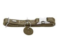 HUNTER Collier pour Chien Aalborg ALU-Strong, Couleur : Vert Olive, Cuir Souple, Fermeture à clic en Aluminium, réglable en continu, Robuste, élégant & Intemporel, Made in Germany, Taille : M