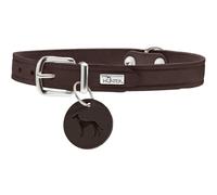 Hunter Collier pour Chien Aalborg, Couleur : Brun foncé, Cuir Robuste & résistant, Fortement graissé, idéal pour Le Sport canin & Le Quotidien, avec Pendentif en Cuir, Made in Germany, Taille : 60