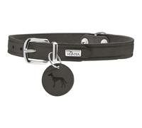 HUNTER Collier pour Chien Aalborg - Couleur : Gris Pierre - Cuir Robuste et résistant - Forte Graisse - Idéal pour Le Sport canin et Le Quotidien - avec Pendentif en Cuir - Fabriqué en Allemagne
