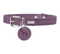 HUNTER Collier pour Chien Aalborg, Couleur : Lila, Cuir Robuste & résistant, Fortement graissé, idéal pour Le Sport canin & Le Quotidien, avec Pendentif en Cuir, Made in Germany, Taille : 37