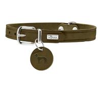 HUNTER Collier pour Chien Aalborg, Couleur : Vert Olive, Cuir Robuste & résistant, Fortement graissé, idéal pour Le Sport canin & Le Quotidien, avec Pendentif en Cuir, Made in Germany, Taille : 60