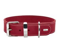 HUNTER Collier pour Chien Aalborg Special - Couleur : Rouge - Cuir Fortement graissé - Robuste et résistant - Coutures décoratives contrastées - Idéal pour Le Sport canin - Fabriqué en Allemagne