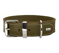 HUNTER Collier pour Chien Aalborg Special - Couleur Vert Olive - avec surpiqûres décoratives en Cuir Robuste - Taille 80 (XL-XXL)