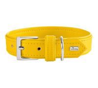 HUNTER Collier pour Chien Amalfi - Couleur : Jaune, végétalien - Cuir synthétique Aspect Nappa - Doux, Facile d'entretien - Couleur Brillante - Particulièrement agréable à Porter - Fabriqué en