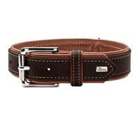 HUNTER Collier pour Chien Canadian Up - Couleur : Noir/Cognac - Cuir Souple et Souple - Classique - Doux pour Le Pelage - Durable - Fabriqué en Allemagne - Taille : 65