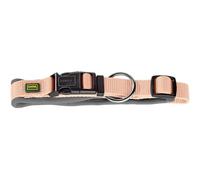 HUNTER Collier pour Chien en néoprène Vario Plus, Couleur : pêche/Gris, Nylon résistant, Rembourrage en néoprène Doux, réglable en continu, avec soulagement de Traction, Facile d'entretien,