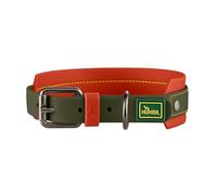 Hunter Collier pour Chien Havanna, Couleur : Vert/Orange, Tissu structuré avec Gaine en Plastique, Large, Confortable, Durable, indéchirable, résistant aux intempéries, Facile d'entretien, Aspect