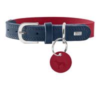 HUNTER Collier pour Chien LEMVIG - Couleur : Rouge/Bleu foncé - en Cuir résistant et résistant - Doux au Toucher - Confortable - Élégant et Tendance - Fabriqué en Allemagne - Taille : 45