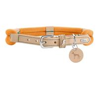 HUNTER Collier pour Chien Malia, Couleur Abricot/Naturel, en Corde Souple et Cuir Robuste, léger, résistant, Look Moderne et élégant, Couleurs fraîches, fabriqué en Allemagne, Taille : 50