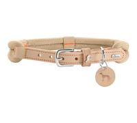 HUNTER Collier pour Chien Malia, Couleur : Beige/Naturel, en Corde Souple et Cuir Robuste, léger, résistant, Look Moderne et élégant, Couleurs fraîches, fabriqué en Allemagne, Taille : 45