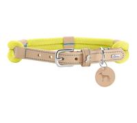 HUNTER Collier pour Chien Malia, Couleur : Citron Vert/Naturel, en Corde Souple et Cuir Robuste, léger, résistant, Look Moderne et élégant, Couleurs fraîches, fabriqué en Allemagne, Taille : 60