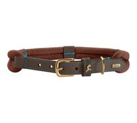 HUNTER Collier pour Chien Malia - Couleur : Marron Chocolat/Marron foncé - en Corde Souple et Cuir Robuste - Léger, résistant, Look Moderne et élégant - Couleurs fraîches - Fabriqué en Allemagne