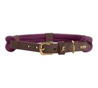 HUNTER Collier pour Chien Malia, Couleur : mûre/Marron foncé, en Corde Souple et Cuir Robuste, léger, résistant, Look Moderne et élégant, Couleurs fraîches, fabriqué en Allemagne, Taille : 55