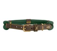 HUNTER Collier pour Chien Malia, Couleur : Vert foncé/Marron foncé, en Corde Souple et Cuir Robuste, léger, résistant, Look Moderne et élégant, Couleurs fraîches, fabriqué en Allemagne, Taille : 60